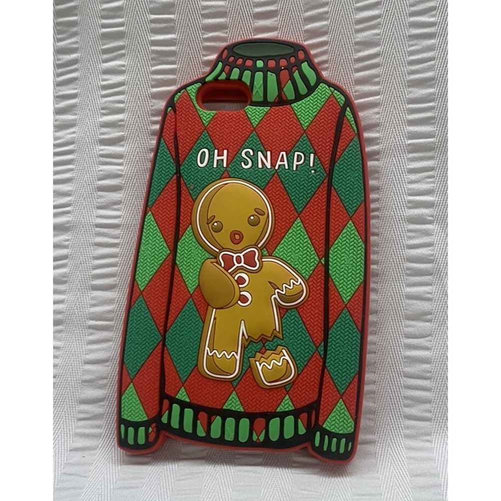 fits iPhone 6 phone case oh snap ugly Christmas sweater party gingerbread man